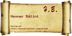 Hexner Bálint névjegykártya