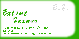 balint hexner business card